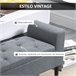 Banco Pie de Cama Poliéster, Espuma y Madera de Caucho HOMCOM Gris