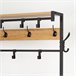 Max Home Perchero zapatero entrada madera y acero 4 estantes Negro/ Madera