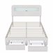 Cama con luces LED, puertos USB, puerto Tipo-C y cajones Cama con luces LED, puertos USB, puerto Tipo-C y cajones Beige