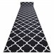 Alfombra de pasillo con refuerzo de goma  Enrejado Trébol marroq 80x460 Negro