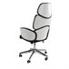 ANGEL CERDA Silla oficina giratoria tela gris claro y pvc blanco brillo Aluminio