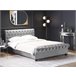 Beliani Cama con somier Terciopelo AVALLON 233x192 Gris Claro