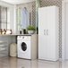 Buyqualia Armario alto Multiusos/Escobero con dos puertas Blanco