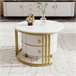 2 en 1, mesa de centro, mesa de salón, 2 cajones 70x70 Blanco