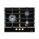 Placa cristal gas CATA LCI 6021BK 3 zonas 59cm negro Negro