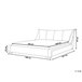 Beliani Cama de agua Piel NANTES 188x237 Gris Claro