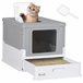 Caja de Arena PP PawHut, mascotas - accesorios para gatos Gris