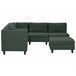 Beliani Sofá esquinero con reposapiés Poliéster UNSTAD Verde Oscuro