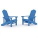 2 Sillas de jardín Adirondack plástico Azul