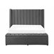 Beliani Cama con banco de almacenaje Terciopelo NOYERS 170x247 Gris