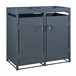Cobertizo Valkeakoski para 2 cubos de basura de 120L acero Gris