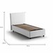 Cama individual en tela Blanco