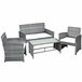 Muebles de Ratán Poliéster, Ratán PE, Vidrio, Metal Outsunny Gris