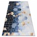 Alfombra lavable ANDRE 1216 Cubo Geométrico 160x220 Azul