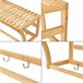 Estantería de pared Langeland con toallero y 4 ganchos bambú Natural