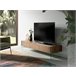 Mueble TV nogal y cristal templado Transparente