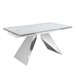 ANGEL CERDA Mesa comedor extensible rectangular mármol porcelánico y acero cromado 240x90 Blanco/ Gris