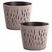 2x Maceta redonda de plastico Sandy Round Marron Claro