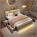 Cama, USB, Tipo C, Cama de Descanso, 4 Cajones, LED 148x213 Beige