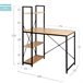 Max Home Escritorio con estantería madera y acero 100x52 Negro/ Madera