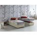 Cama individual en tela Beige