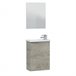 Mueble baño Elsa 1 puerta, espejo y lavabo, Alaska Madera