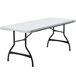 Mesa rectangular patas plegables blanco efecto granito LIFETIME 182 x 76 x 73,5 cm Blanco