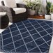 Alfombra de cuerda sisal COLOR 47268/309 Rombos Cuadrados 140x200 Azul
