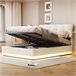Cama, LED, cama con muelles, cama doble, cama funcional 146x204 Cama, LED, cama con muelles, cama doble, cama funcional 146x204 Beige