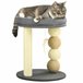 Árbol para Gatos Aglomerado de Madera, Poliéster, Sisal, Algodón Gris