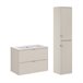 Conjunto de muebles con lavabo encastrado y columna Alba 80 Beige