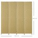 Biombo Separador Cuerda de Papel, Madera de Pino HOMCOM Marron