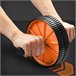 Set Rodillo abdominales y alfombrilla 2 Niveles Ergonómico Fitness Gridinlux Negro