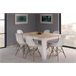 Mesa Extensible de Comedor o Cocina + 6 Sillas Estilo Nordico 178x80 Blanco