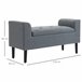 Banco Pie de Cama Poliéster, Espuma y Madera de Caucho HOMCOM Gris