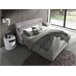 Cama matrimonio tapizada en tela Gris Claro