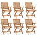 6 Sillas de jardín plegables de madera maciza de teca Marron