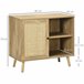 Aparador de Cocina Melamina de Madera, Ratán, Madera de Pino Marron