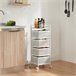 [en.casa] Carrito de cocina Sunndal con 4 cestas acero 27 Blanco