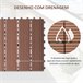 Baldosas de Exterior HDPE Outsunny Marron