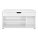 Banco de zapatos con 3 compartimentos y 1 espacio de almacenamiento con asiento cómodo - H44 cm Blanco