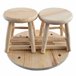 WELL HOME - Conjunto infantil (Mesa + 2 taburetes) en madera de pino Marron