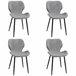 4x Silla tapizada capitoné de terciopelo SJ.17 Gris