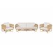 Beliani Conjunto de jardín Ratán DOLCEDO Blanco/ Beige