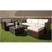 Sofa Chaise Longue + Sillon + Mesa de Ratan PE Marron