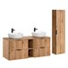 Conjunto mueble doble lavabo 2 nichos y columna Adriel 140 Madera