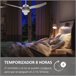 Ventilador de Techo ABS, Metal, Vidrio HOMCOM Blanco