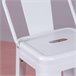 Taburete metálico industrial con respaldo bajo  - Bistro Blanco
