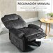Sillón Relax Reclinable Poliéster, Espuma, Metal HOMCOM Negro