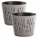 2x Maceta redonda de plastico Sandy Round Gris